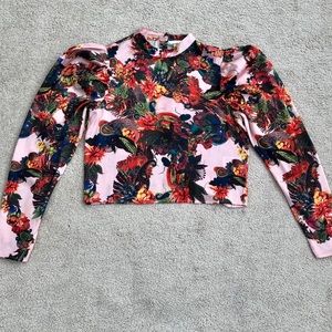 Peach Multi Printed Silk Blouse